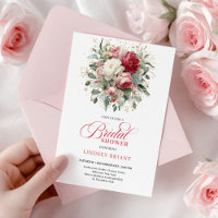 Romantic Bohemian Ruby Red Blush Gold Shower