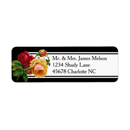 Romantic Bohemian Vintage Roses Address Return Address Label