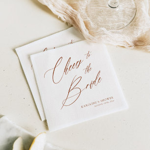 Romantic Bohemian Whimsy Script Bridal Shower Napkin