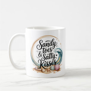 Romantic Boho Beach Quote Pastel Watercolor Coffee Mug