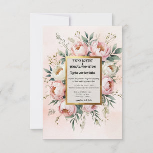 Romantic Boho Blush Pink Ivory Wedding Save The Date