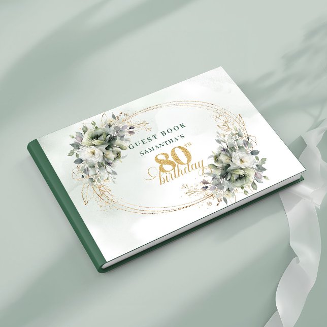 Romantic Boho Botanical 80th Birthday Guest Book (Romantic Boho Botanical 80th Birthday Guest Book)