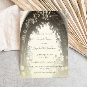 Romantic Boho Botanical Arch Bridal Shower Invitation