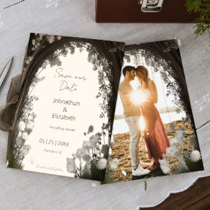 Romantic Boho Botanical Arch Photo Save The Date