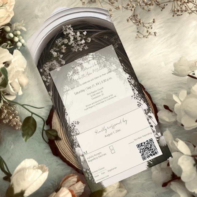 Romantic Boho Botanical Arch Wedding All In One Invitation (Romantic Boho Botanical Arch Wedding All in One Invitation)