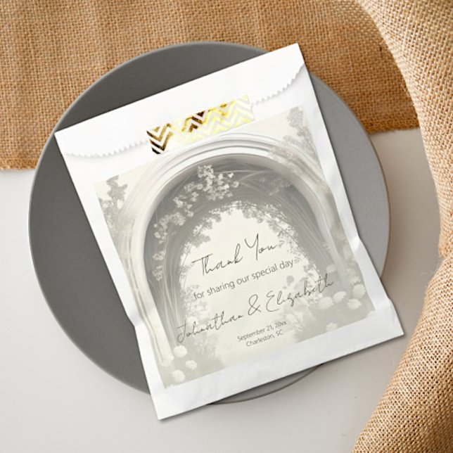 Romantic Boho Botanical Arch Wedding Favour Bag (Romantic Boho Botanical Arch Wedding Favor Bag)