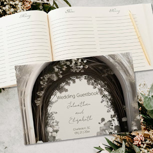 Romantic Boho Botanical Arch Wedding Guest Book