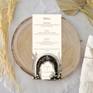 Romantic Boho Botanical Arch Wedding Menu