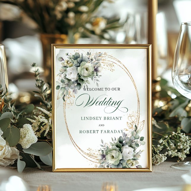 Romantic Boho Botanical Wedding Welcome Sign 8x10 (Romantic Boho Botanical Wedding Welcome Sign 8x10)