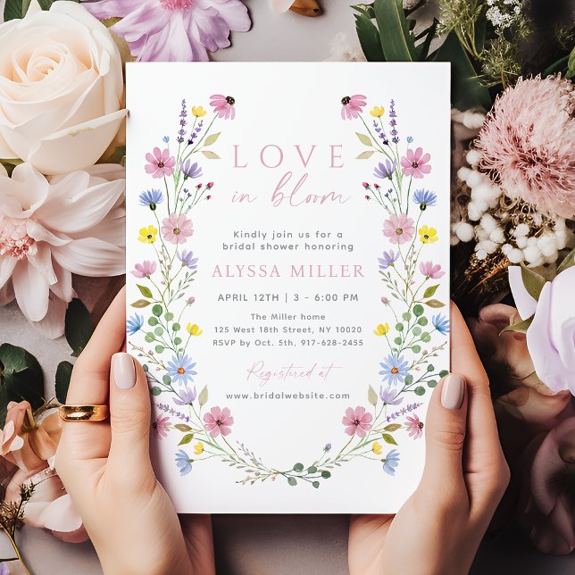 Romantic Boho Garden Wildflower Bridal Shower Invitation (Creator Uploaded)