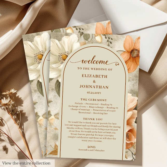 Romantic Boho Neutral Beige Olive Floral Program (Romantic Boho Neutral Beige Olive Floral Program)
