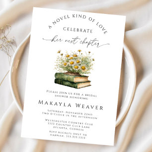 Romantic Boho Next Chapter Florals Bridal Shower Invitation