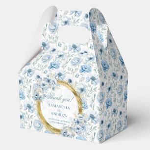 Romantic Boho Pastel Blue Gold Wedding Thank You  Favour Box