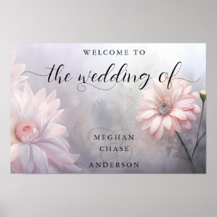 Romantic BOHO Pink Daisies Poster