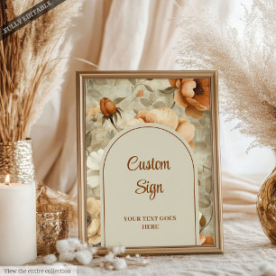 Romantic Boho Terracotta Sage Green Custom Wedding Poster