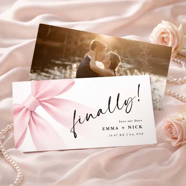 Romantic Bookmark Elegant Script Finally Photo Save The Date (Creator Uploaded)