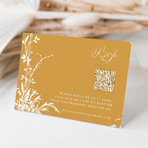 Romantic Botanical Arch Garden Amber Fall Wedding RSVP Card