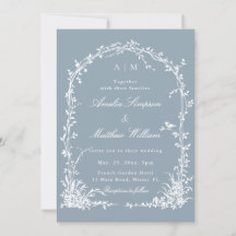 Romantic Botanical Arch Garden Dusty Blue Wedding