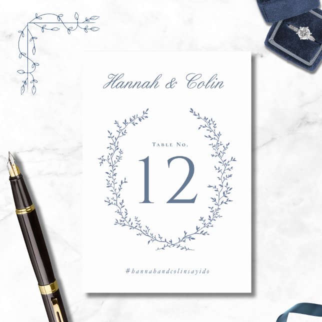 Romantic Botanical Crest Wedding Table Number (Creator Uploaded)