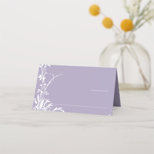 Romantic Botanical Garden Lavender Wedding Place Card (Front)