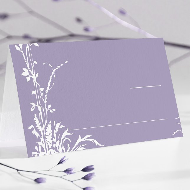 Romantic Botanical Garden Lavender Wedding Place Card (Creator Uploaded)
