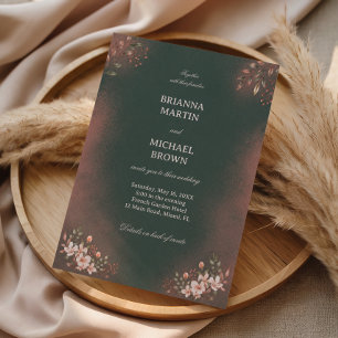 Romantic Botanical Green Blush Invitation