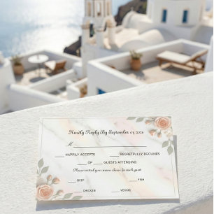 Romantic Botanical Script Garden Pastel RSVP Card