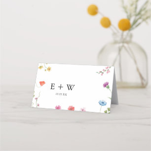 Romantic Botanical Wildflower Wedding Place Card