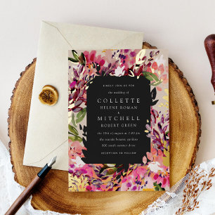 Romantic Bouquet Hot Pink Black Gold