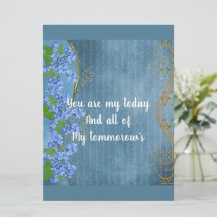 Romantic Boyfriend Teal Blue Floral Valentine