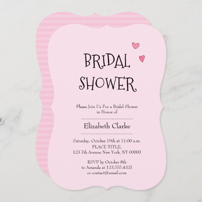 Romantic Bridal Shower Invitation (Front/Back)