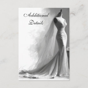 Romantic Bridal Sketch Wedding Enclosure Card