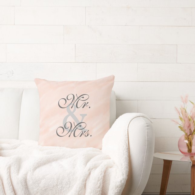 Romantic Bride Groom Blush Reversible Cushion (Couch)