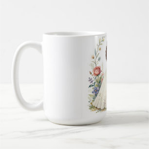 Romantic Bride Groom Floral Elegant Wedding Couple Coffee Mug