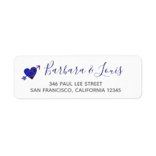 romantic bride groom love contact address return address label