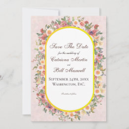 Romantic Bright Garden Floral Save The Date Card