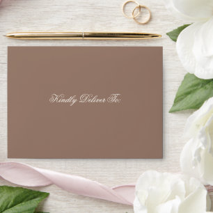 Romantic Brown Elegant Wedding Envelope