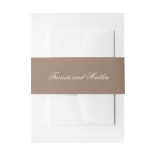 Romantic Brown Elegant Wedding Invitation Belly Band