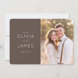 Romantic Brown Intimate Portrait Thank You Card