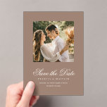 Romantic Brown Photo Elegant Wedding Save the Date Acrylic Invitations<br><div class="desc">This design is part of a romantic and elegant wedding invitation suite.</div>
