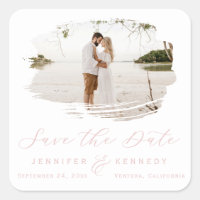 Romantic Brushed Frame Blush Pink Save the Date