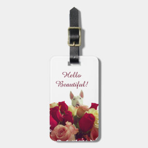 Romantic Bull Terrier Luggage Tag