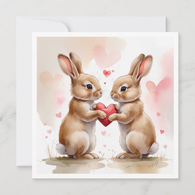 Romantic Bunny Card (Front)