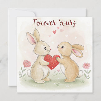 Romantic Bunny Card – Forever Yours