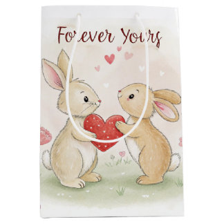 Romantic Bunny Card – Forever Yours Medium Gift Bag