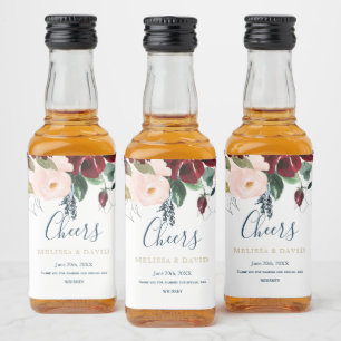 Romantic Burgundy, Pink and Midnight Blue Labels