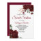 Romantic Burgundy Red Rose Floral Sweet 16 Invite