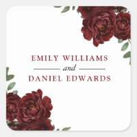 Romantic Burgundy Red Rose Wedding Engagement