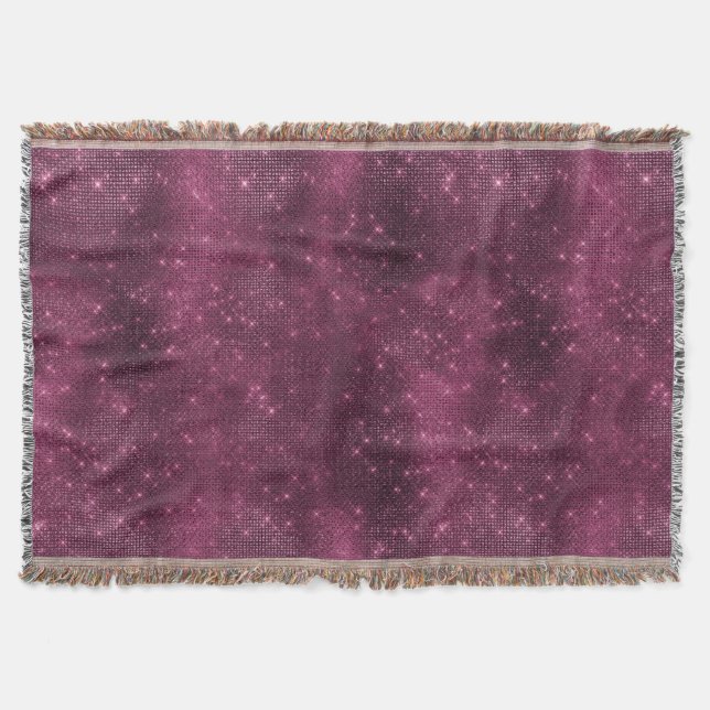 Romantic Burgundy Red Sparkle Throw Blanket (Front)