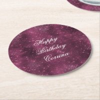 Romantic Burgundy Sparkle Glitzy Birthday